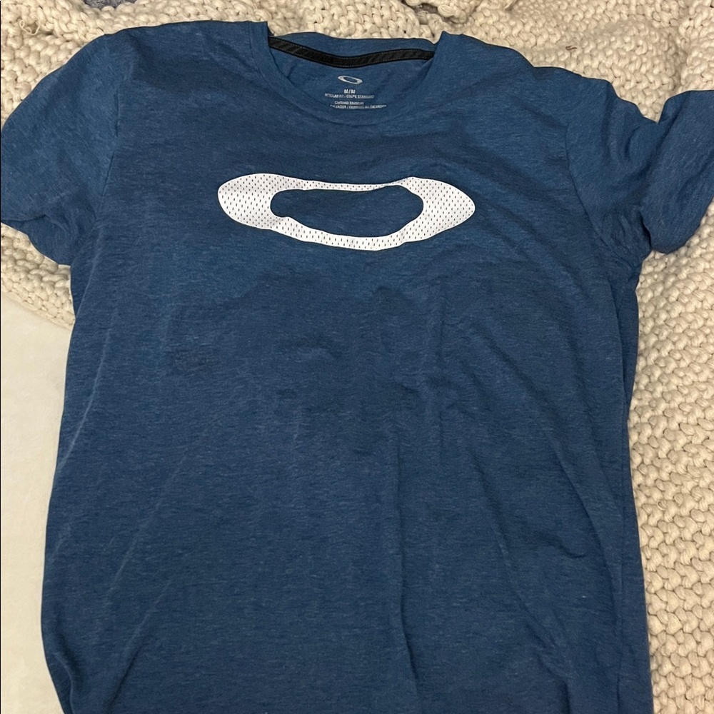 Oakley Navy Tee with White Emblem